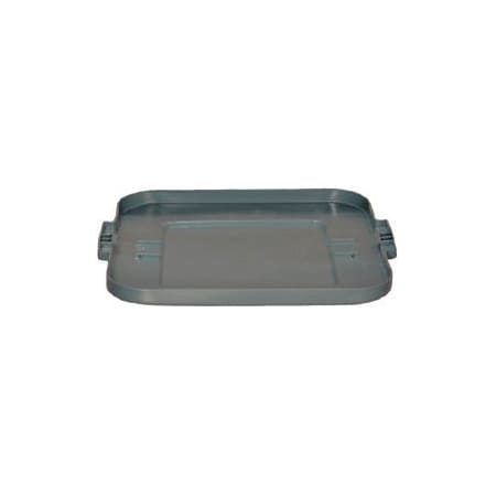 Rubbermaid Commercial Flat Lid For 28 Gallon Square Rubbermaid Brute Waste Receptacles - Gray FG352700GRAY